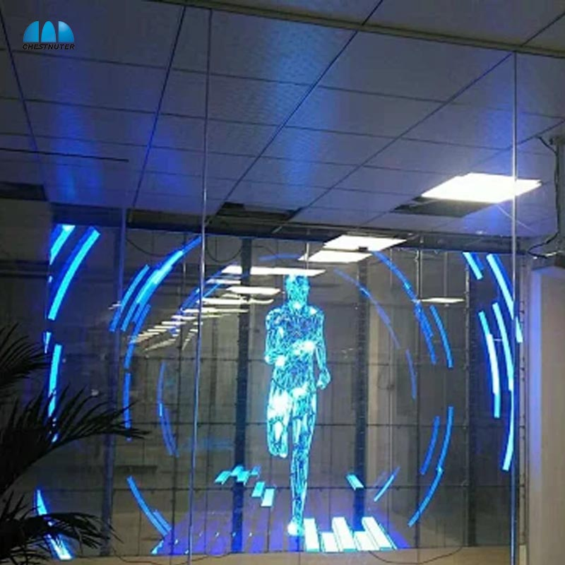 High-Brightness Indoor Glass Transparent LED Film Display Transparent Flexible Video Display Screen Transparent LED Display