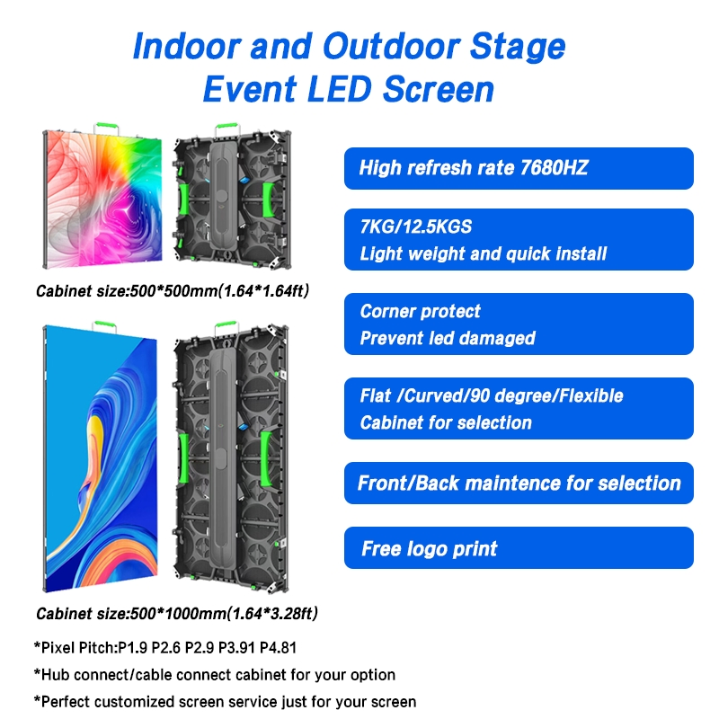 P2.9mm Indoor Outdoor Event Backdrop Concert Stage LED Screen Mobile Panel Truck for Rental Display 7680Hz Video Wall Gob