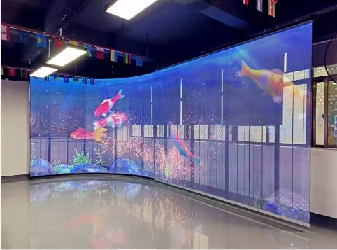 3D Advertising Digital China Hologram Outdoor Stadium Advertising Wall Stage Rental Indoor Flexible Transparent Street Video LED Display Screen Module Panel P5
