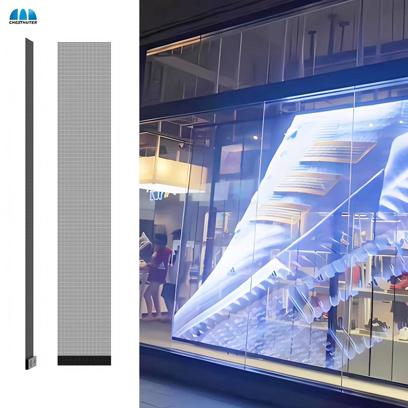 Hot Sale Indoor Outdoor Transparent LED Glass Screen - High Transparency Mesh Panel for Window Advertising Exhibition