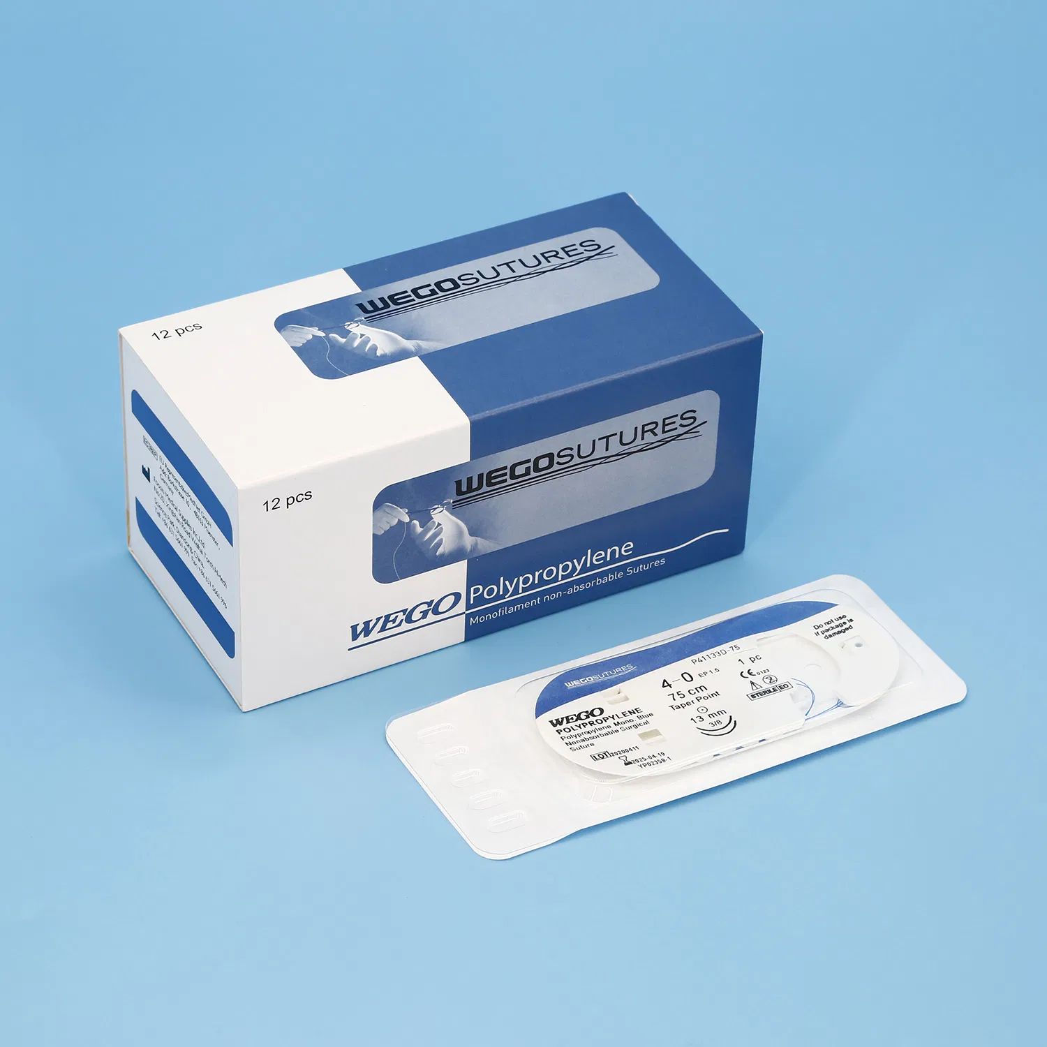 Sterile Surgical Suture of Blue Color Polypropylene