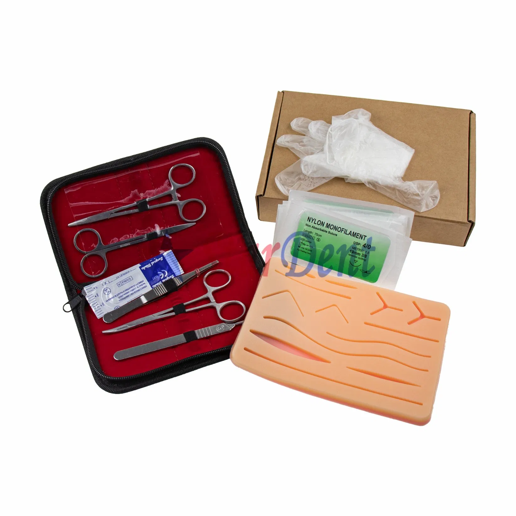 Dental Surgical Training Suture Instrument Set Silicone and Steel Suture Practice Kit Dental Education Teaching Model