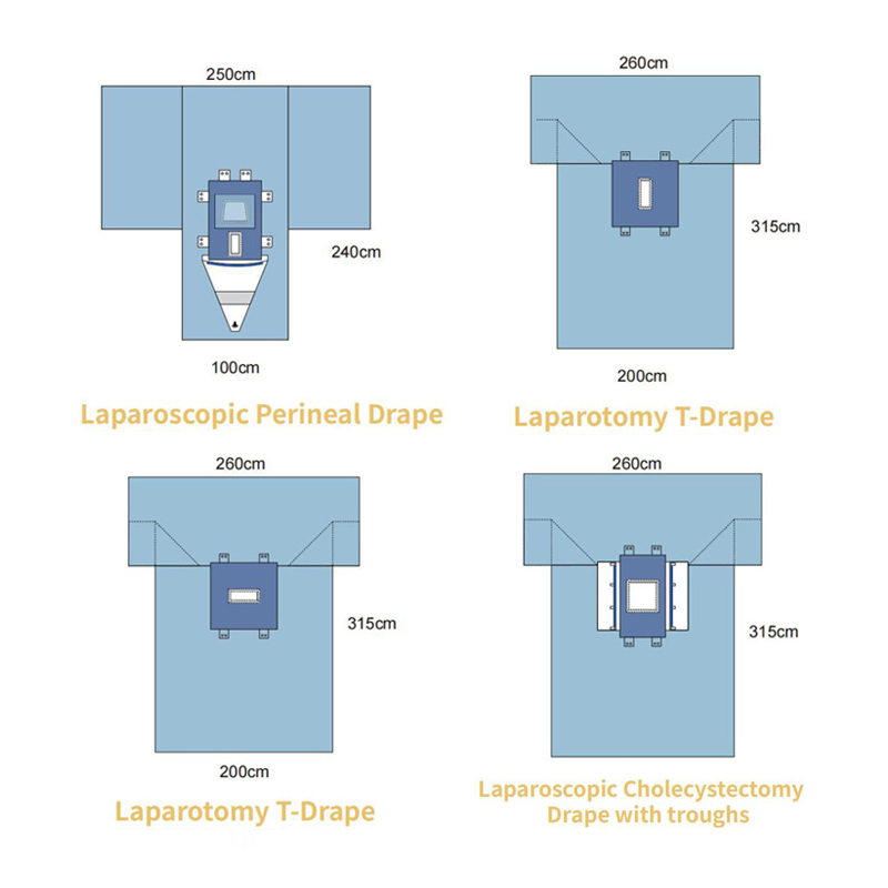 Sterile Disposable Surgical Pack Laparotomy Drape for Medical Use