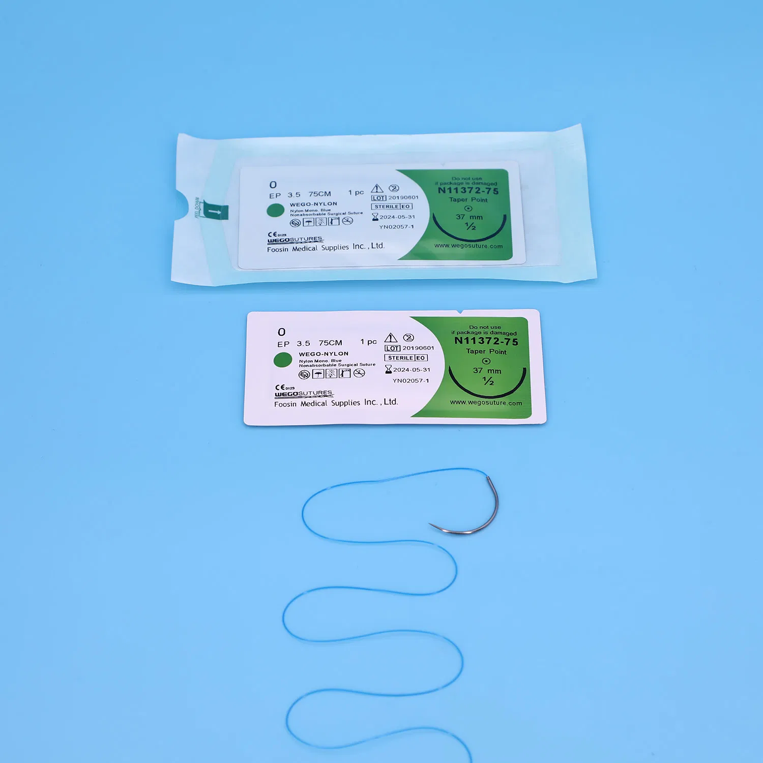 Wego Brand Nylon Surgical Suture Blue or Black Color