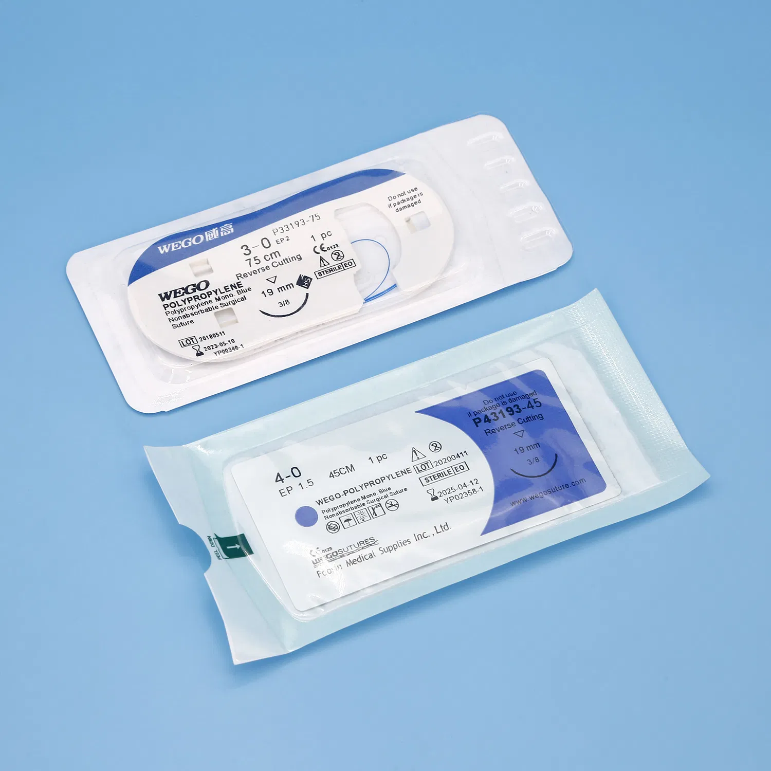 Sterile Surgical Suture of Blue Color Polypropylene