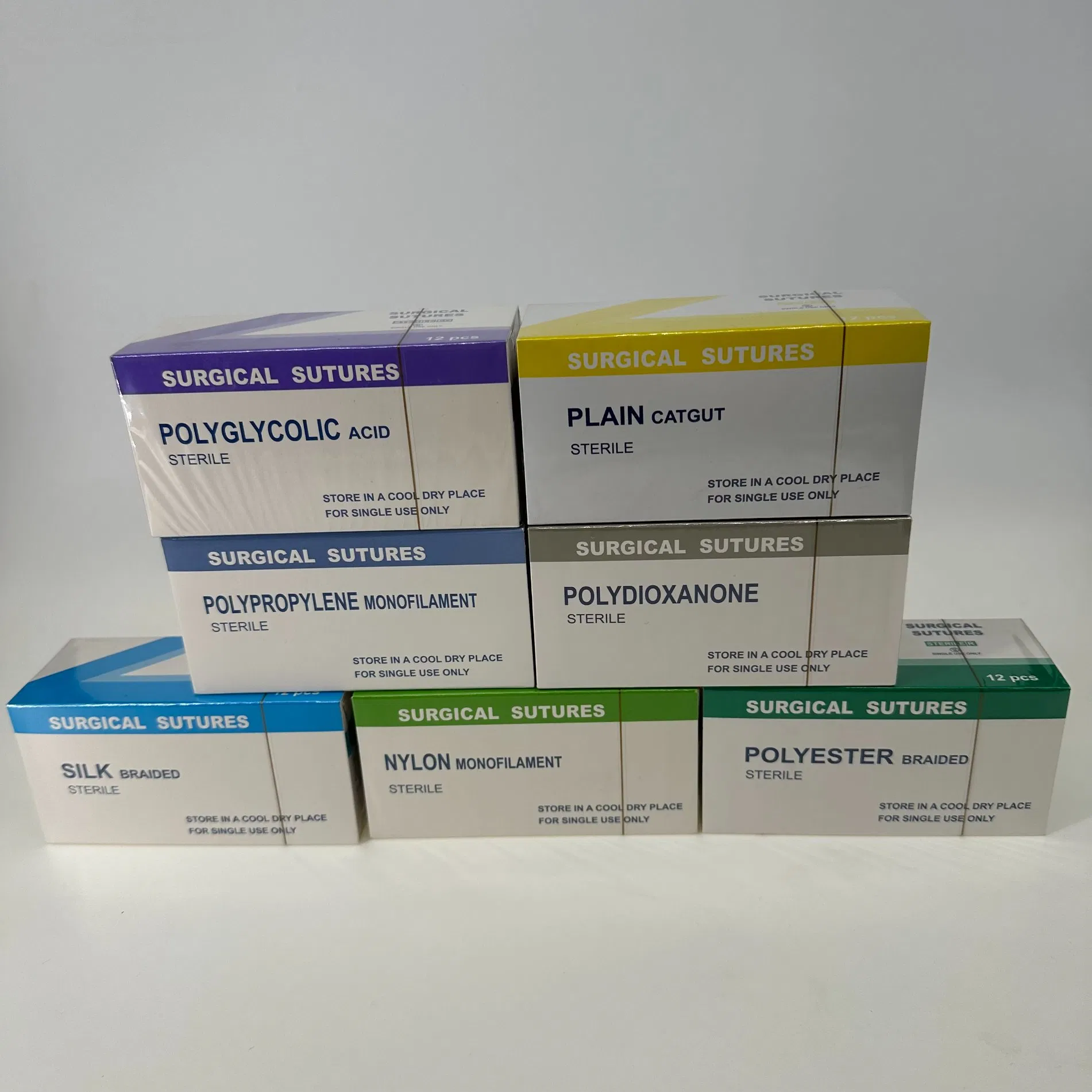 Medical Disposable Sterile Nylon Monofilament Silk Catgut Absorbable Surgical Suture with Needle