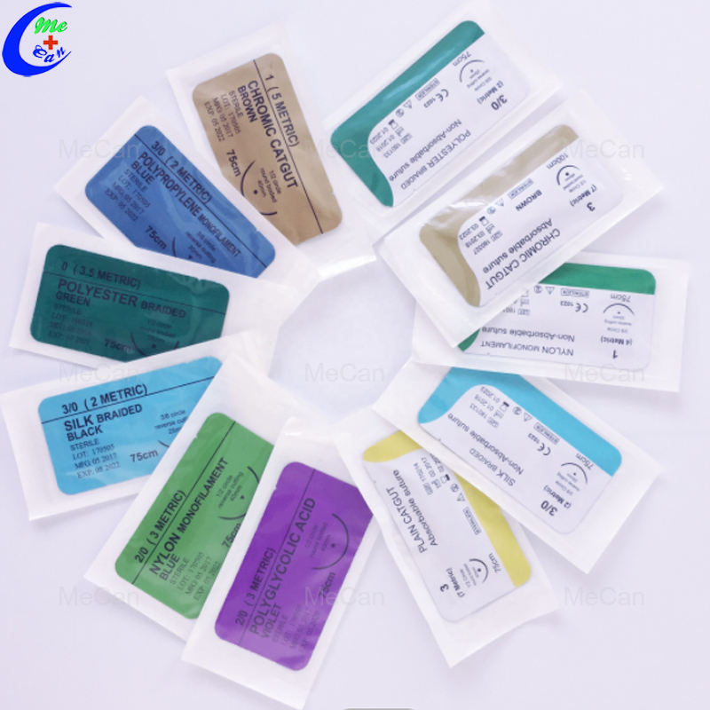 Cutting/Triangular/Round/etc Mecan Guangzhou China Absorbable Surgical Kit Medical Suture with High Quality
