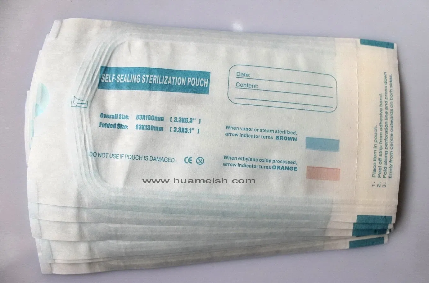 Heat-Sealing Flat Reel Pouches Gusseted Reel Pouches for Sterilization
