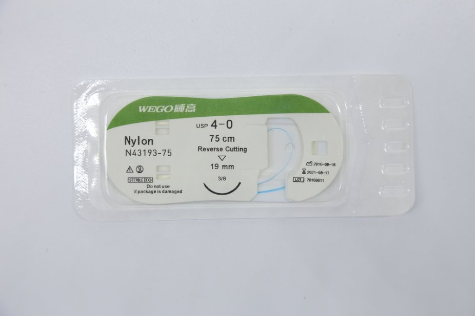 Wego Brand Nylon Surgical Suture Blue or Black Color