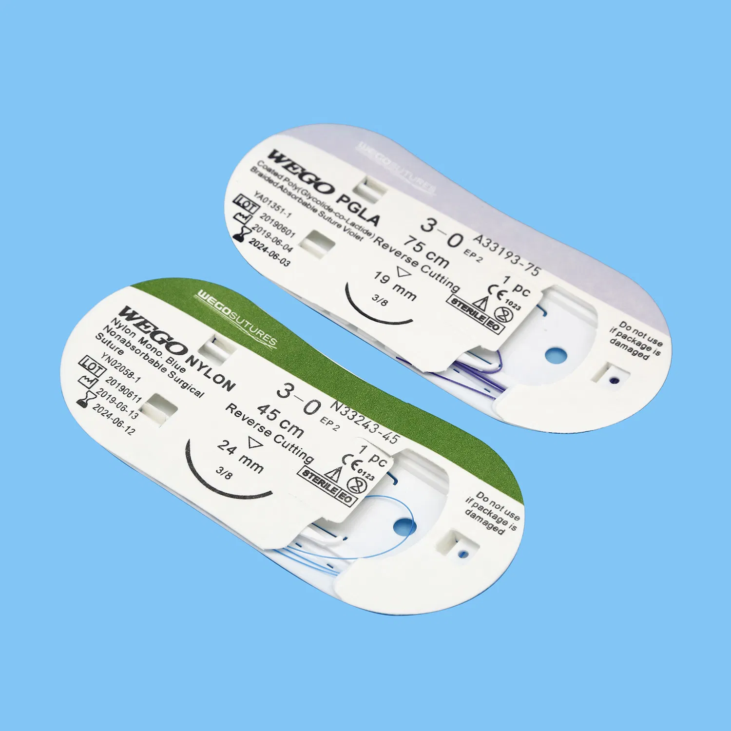 Wego Brand Nylon Surgical Suture Blue or Black Color