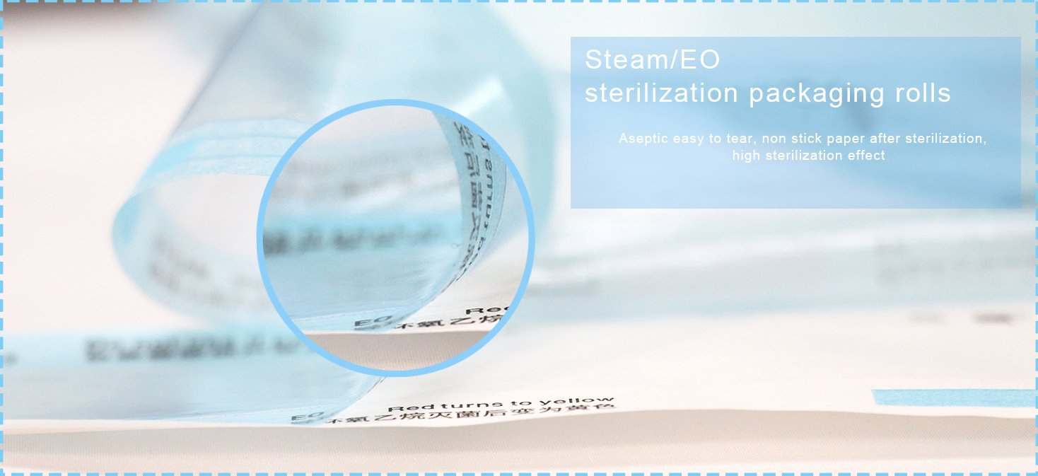 Steril Pouch Roll Surgical Instruments Packaging Flat Bag Roll Eo Sterilization Pouch