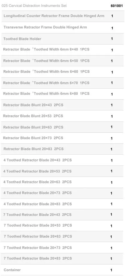 Cervical Distraction Instrument Set 2