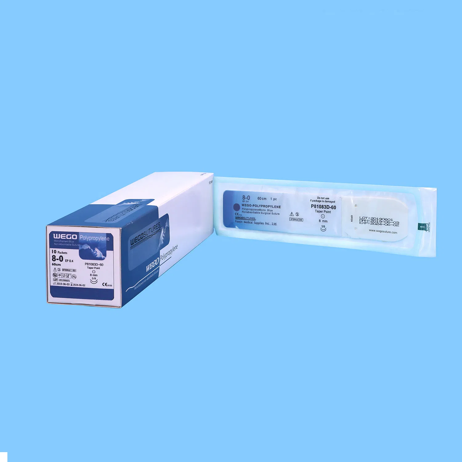 Blue Color Wego Polypropylene Surgical Suture