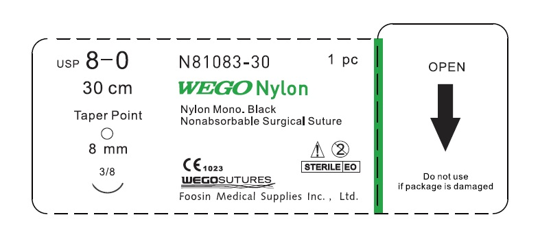 Black Color Nylon Surgical Suture with Small Needle