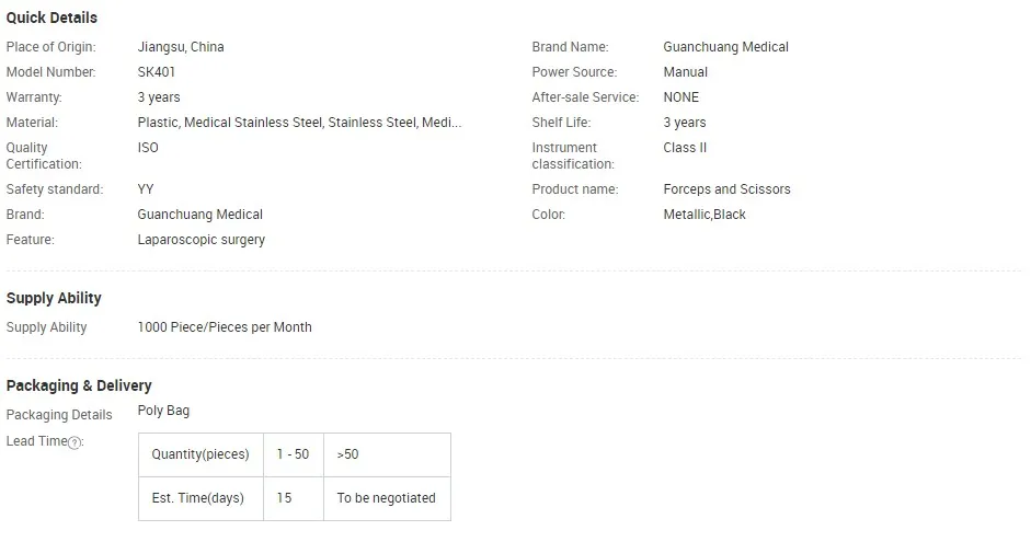 Reusable Laparoscopy Grasping Forceps