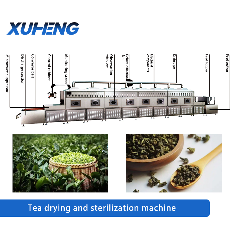 Continuous Tea Microwave Sterilizing Dryer Intelligent Control Tea Drying Sterilization System