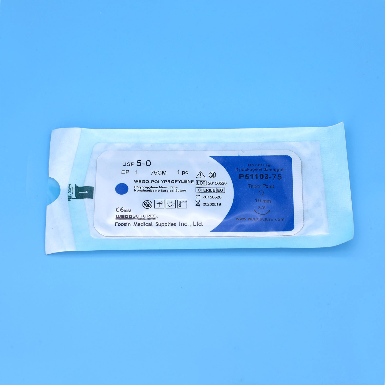 Blue Color Wego Polypropylene Surgical Suture