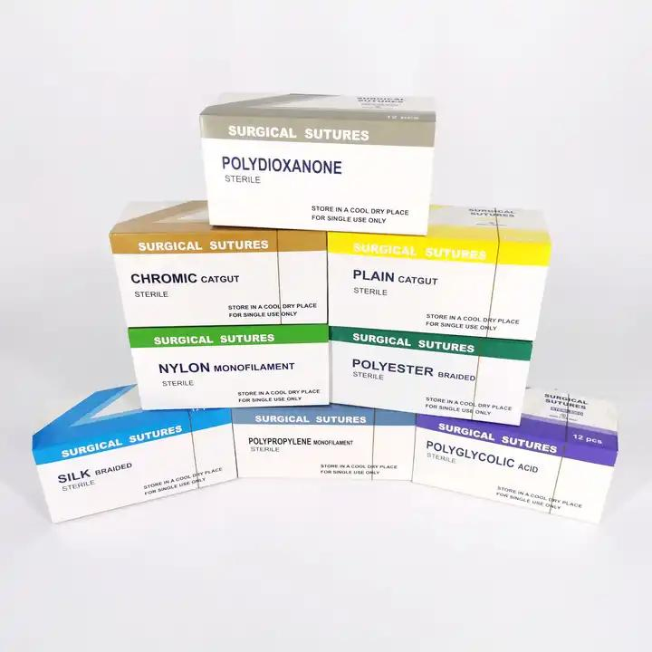 Medical Disposable Sterile Nylon Monofilament Silk Catgut Absorbable Surgical Suture with Needle