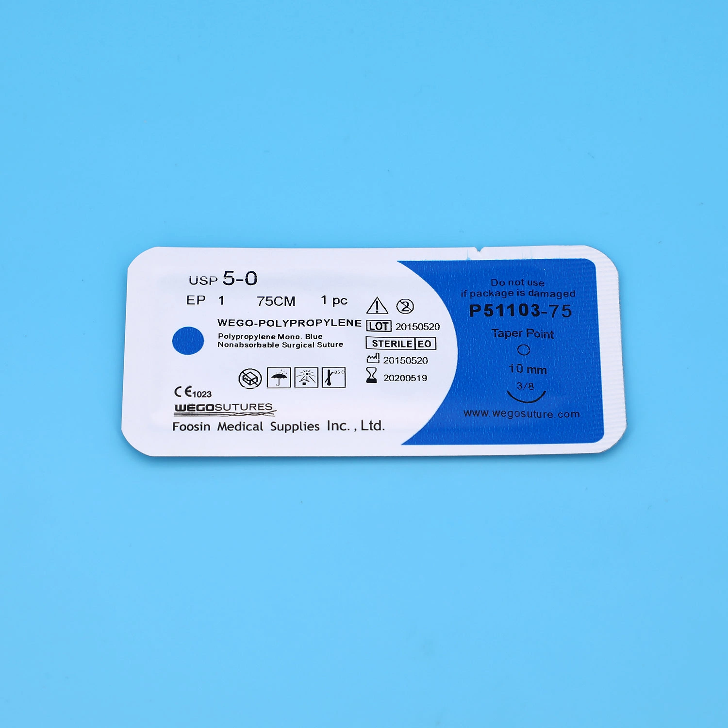 Blue Color Wego Polypropylene Surgical Suture