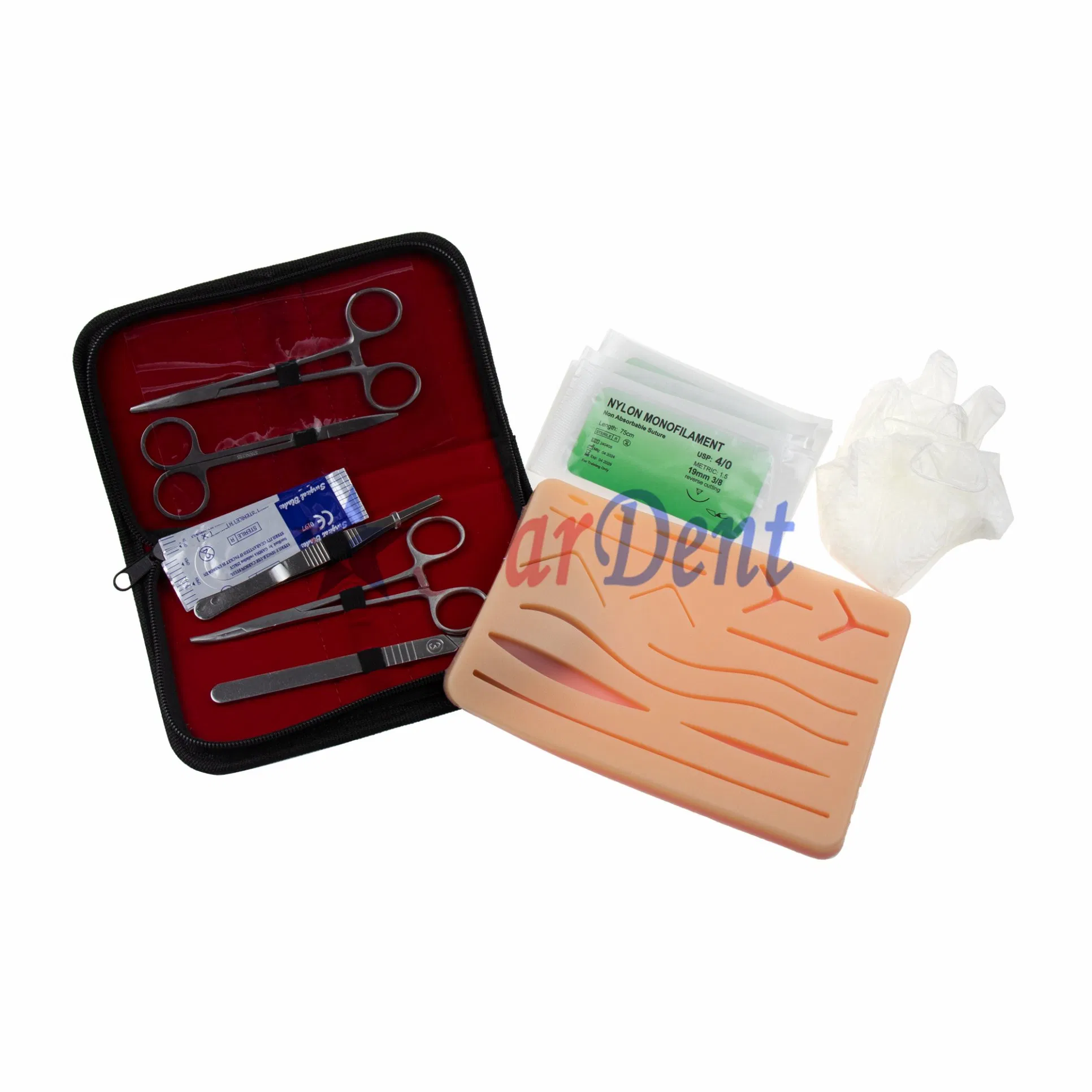 Dental Surgical Training Suture Instrument Set Silicone and Steel Suture Practice Kit Dental Education Teaching Model