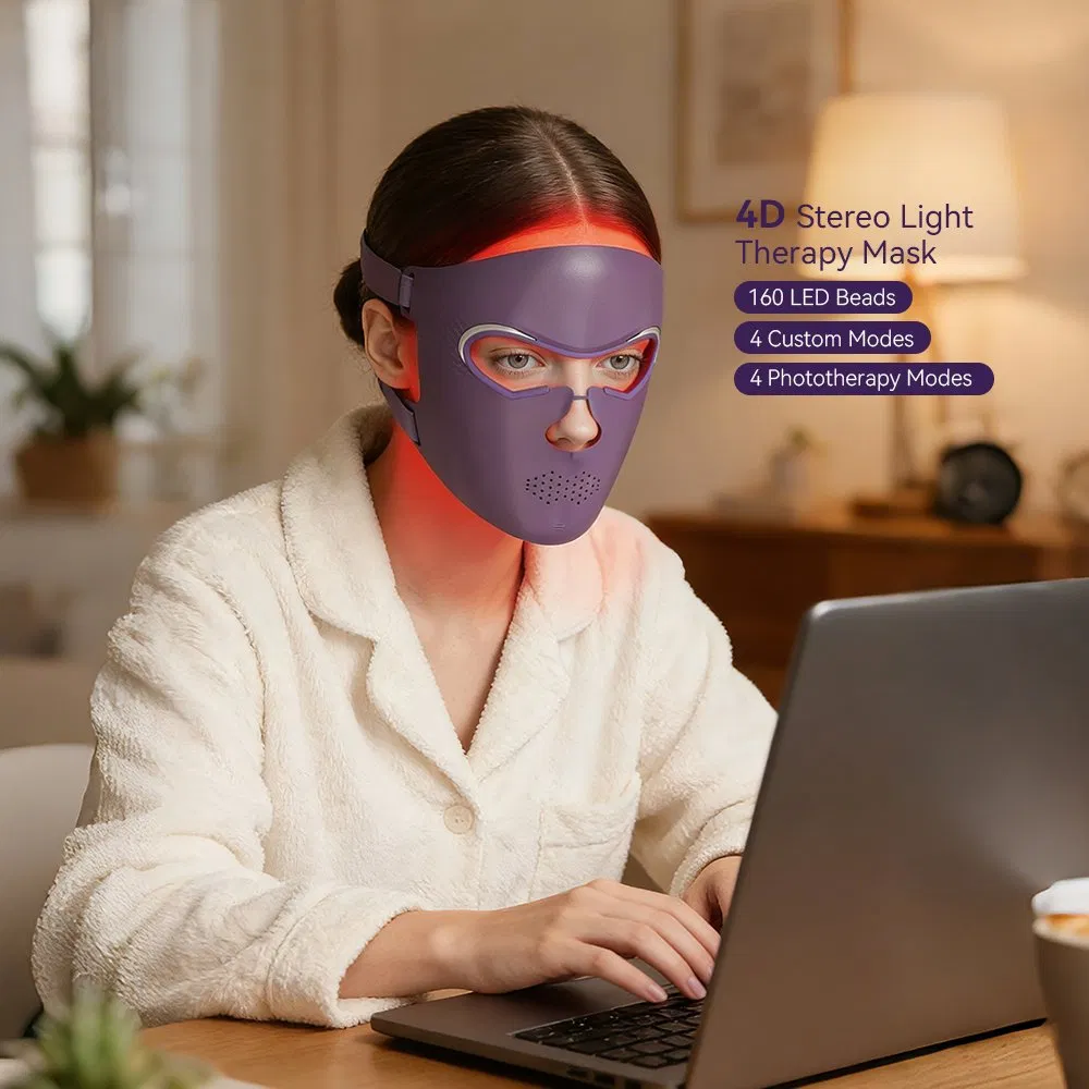 LED Face Mask OEM ODM Manufacturer Wholesale Customization Clinical Silicone 4 Colors 460nm 605nm 630nm 850nm Red Light Therapy LED Beauty Facial Mask Device