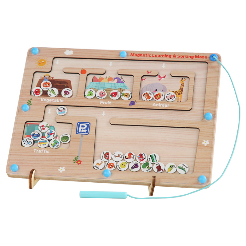 Discovery-Rich Wooden Toy Set Fruits Vehicles Animals &amp; Cognitive Growth for Kids