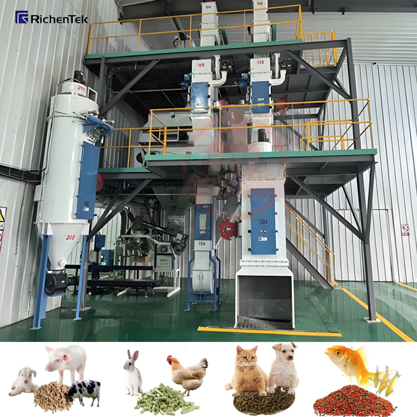 Simple Feed Production Control System - Easy Monitoring for Semi-Auto Line, (Pig/Cattle/Sheep) Feed Production Line