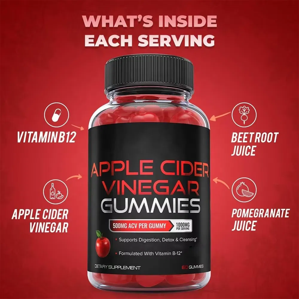Wholesale Apple Cider Vinegar Gummy Gut Health &amp; Natural Energy Supplement Supports Digestion, Detox &amp; Cleansing for Adult