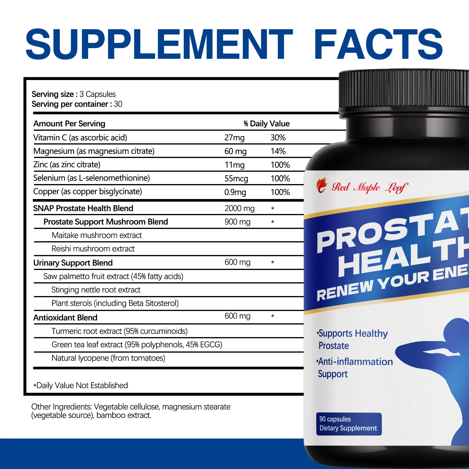 Private Label High Bioavailability Clinical Strength Prostate Support Supplement