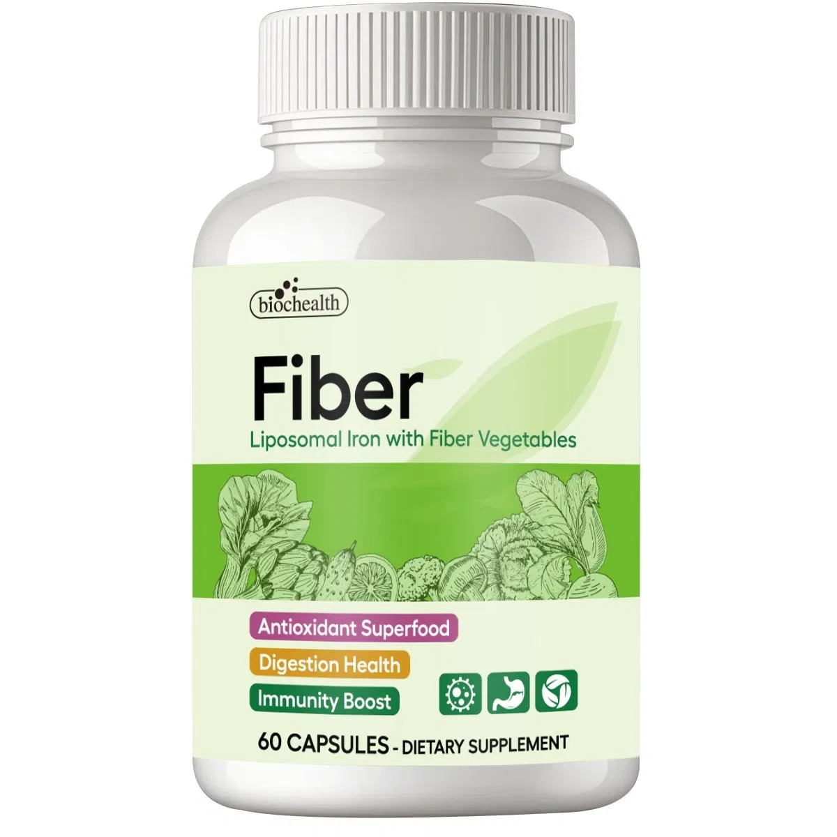 Gut Health Support Capsules with Fiber Cleanse for Weight Loss Natural Slimming Detox and Digestive Wellness