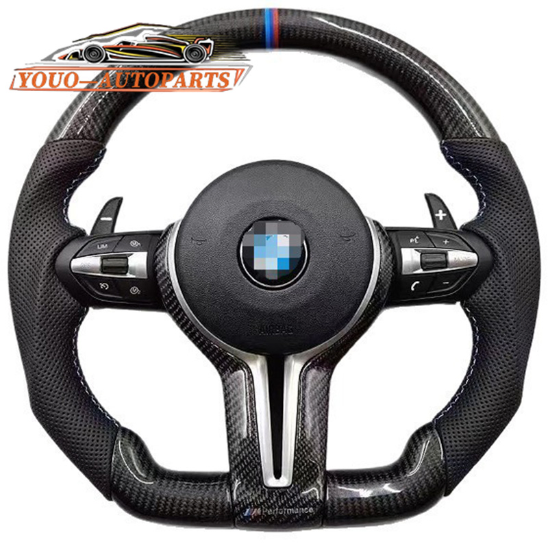 Custom Steering Wheel Carbon Fiber Nappa Leather for BMW M Power Electric Sport Car Interior Steering Wheel Cover Modification Auto Car Racing OEM/ODM