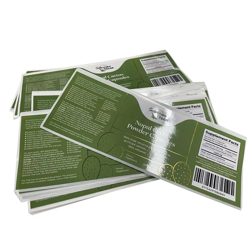 Custom Health Care Sticker Adhesive Food Vitamin Protein Nutrition Health Sport Supplement Pill Vial Label