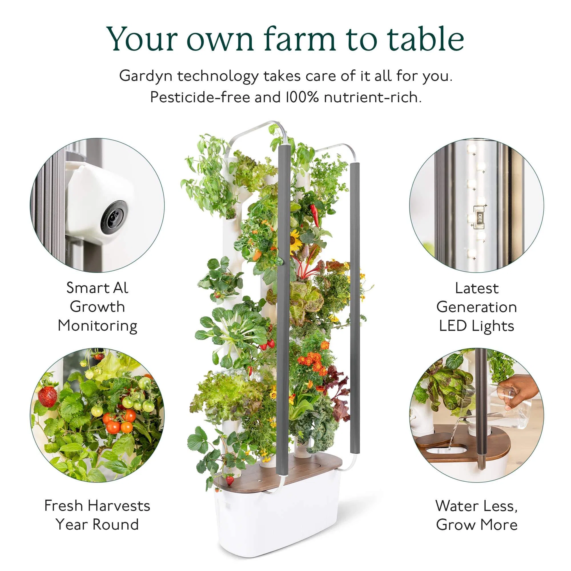 Gardyn Hydroponics Growing System for Herbs &amp; Vegetables Best Indoor Garden for Home
