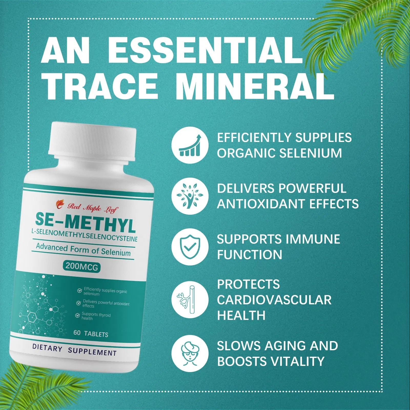 Se-Methyl L-Selenocysteine Tablets Protects Cardiovascular Health, Supports Immunity &amp; Thyroid