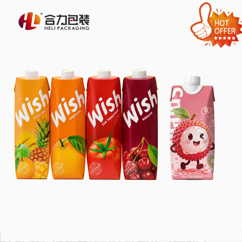 Durable Juice/Milk/Beverage/Cream/Water Food Aseptic Packaging Paper Box