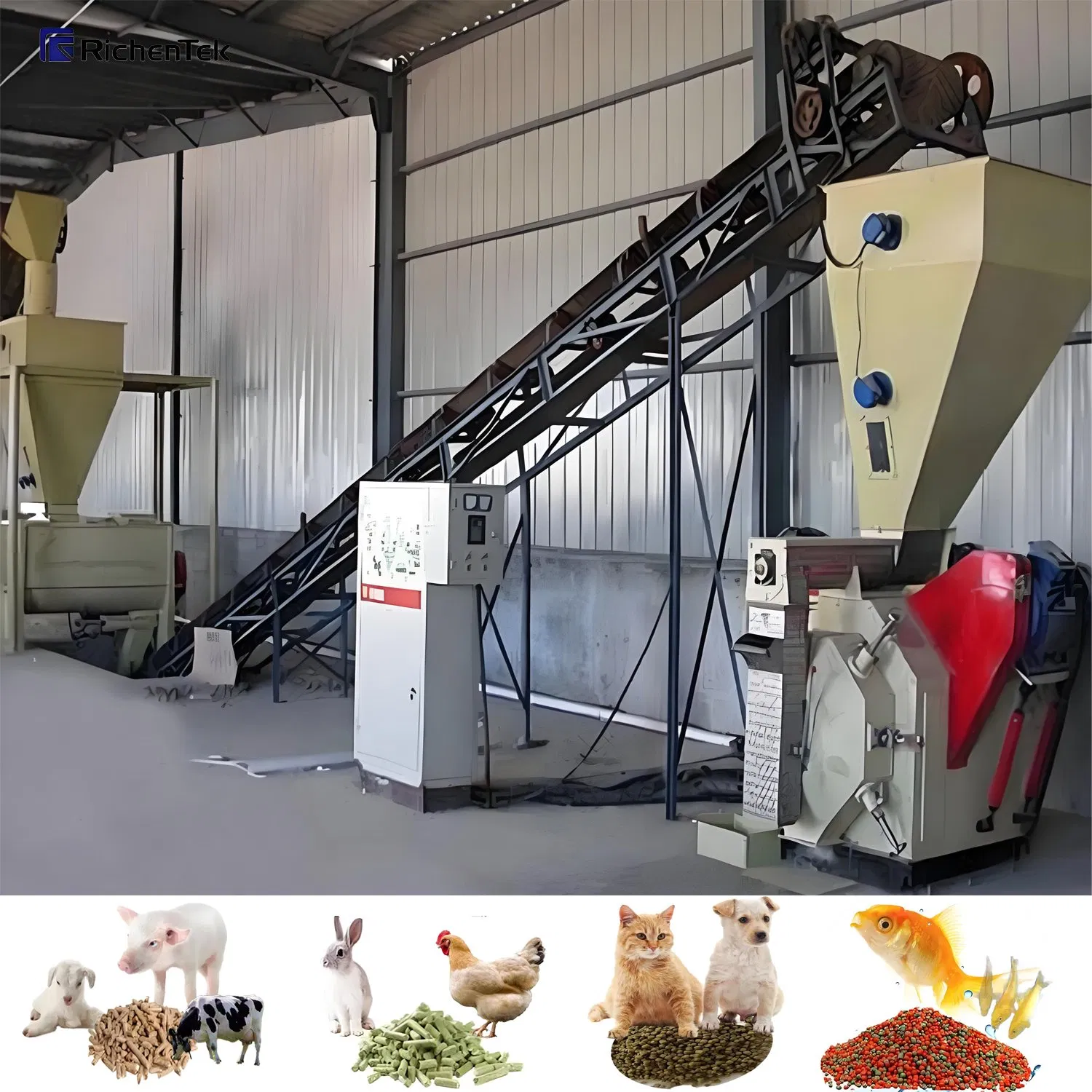 Customized Feed Material Handling System by Chinese Factory - Saves Labor, Feed Processing Line Customizable for Poultry, Aquatic and Livestock Feed