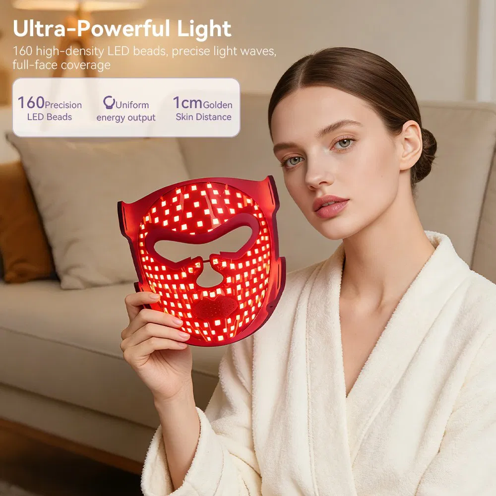 LED Face Mask OEM ODM Manufacturer Wholesale Customization Clinical Silicone 4 Colors 460nm 605nm 630nm 850nm Red Light Therapy LED Beauty Facial Mask Device