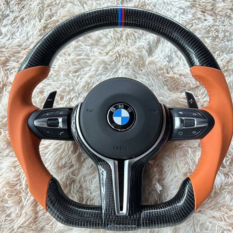 Custom Steering Wheel Carbon Fiber Nappa Leather for BMW M Power Electric Sport Car Interior Steering Wheel Cover Modification Auto Car Racing OEM/ODM