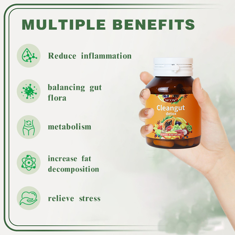 Custom Fiber Cleanse Detox Capsules for Gut Health and Wellness