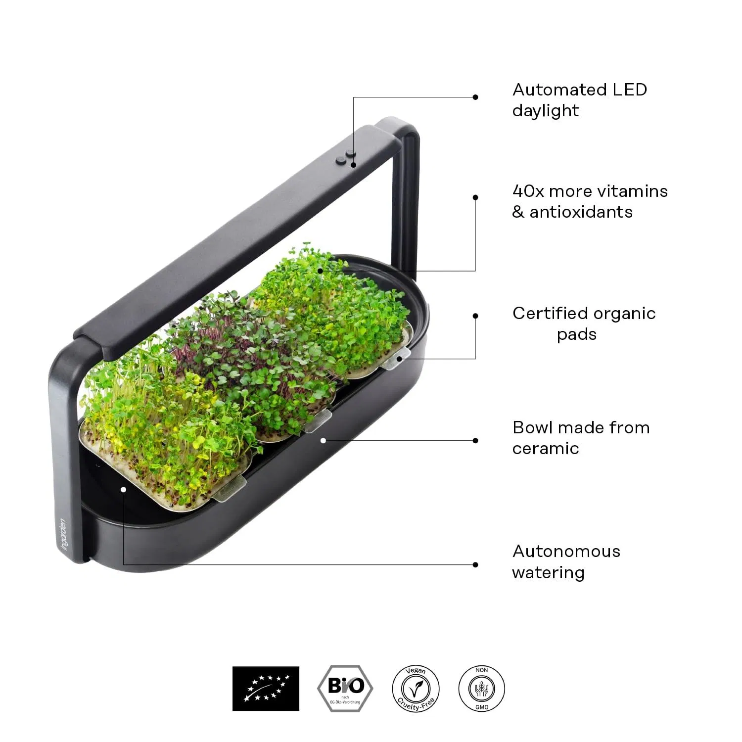 Organic Microgreen Grow System with LED Grow Light