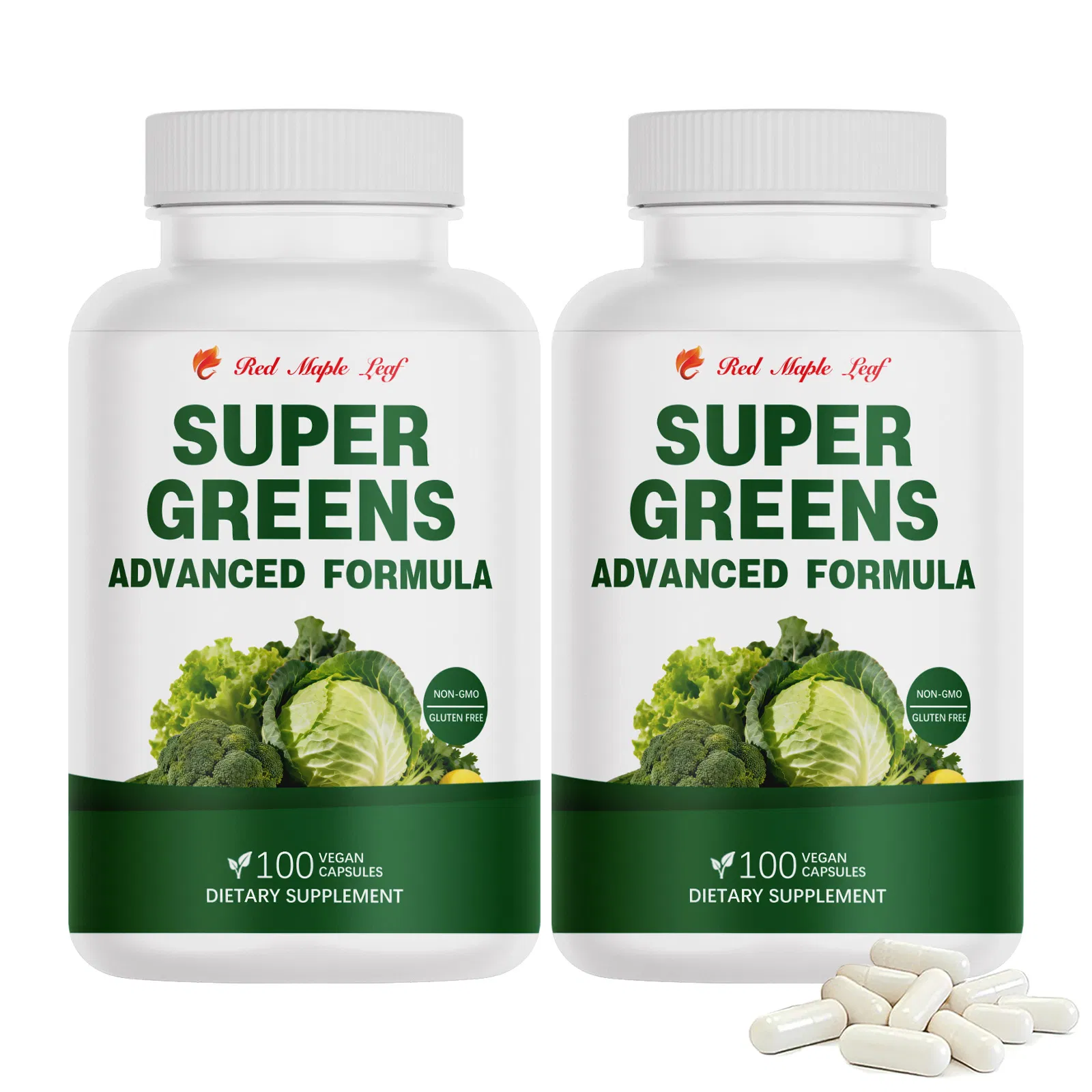 Super Greens Blend Capsules Supports Energy, Gut Health &amp; Digestion Non-GMO, Gluten-Free