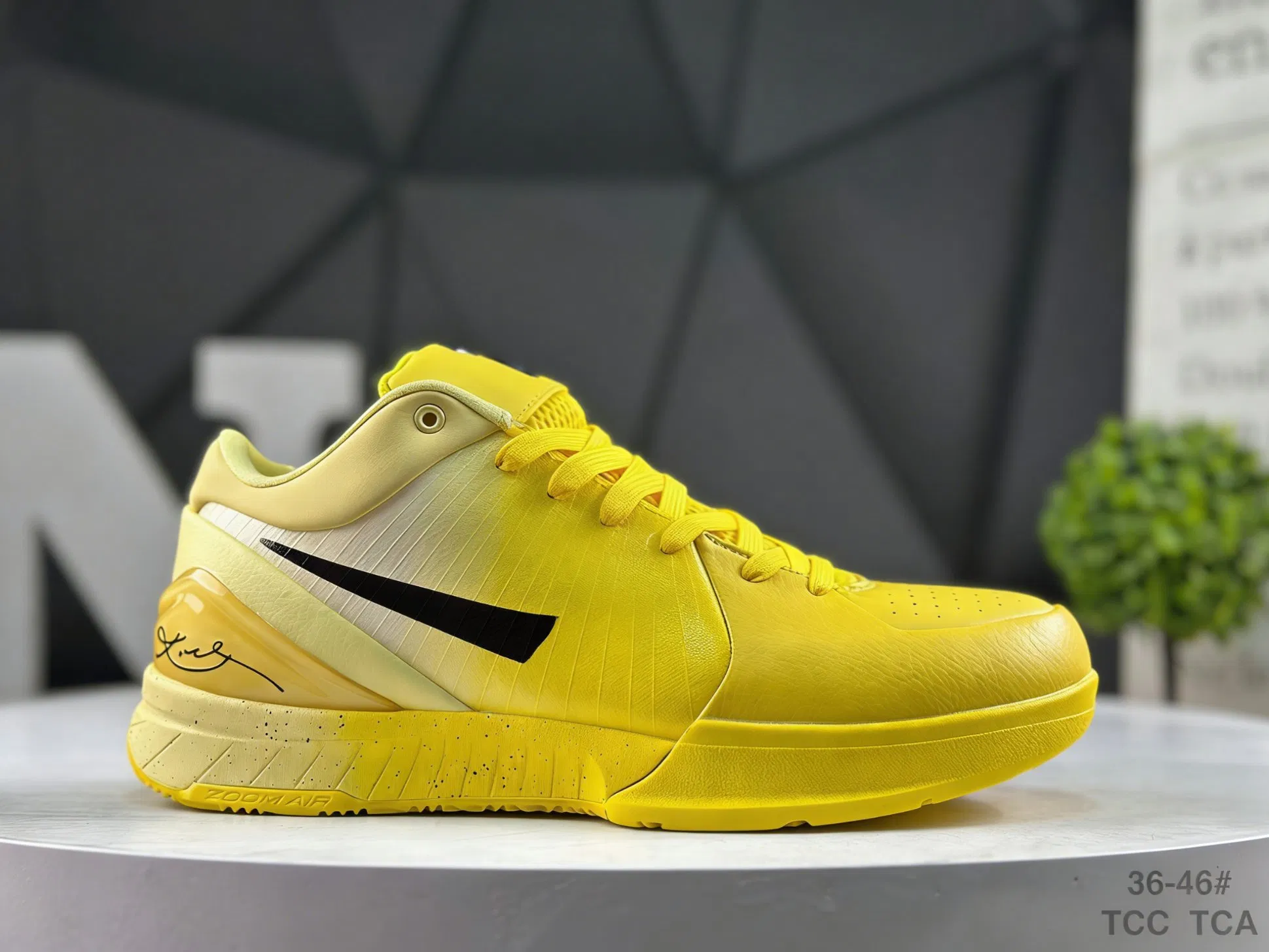 Basketball Sport Sneakers - Ko Be 4 Protro Mambacita White Black Checkered Shoes, Lightweight Breathable Athletic Footwear