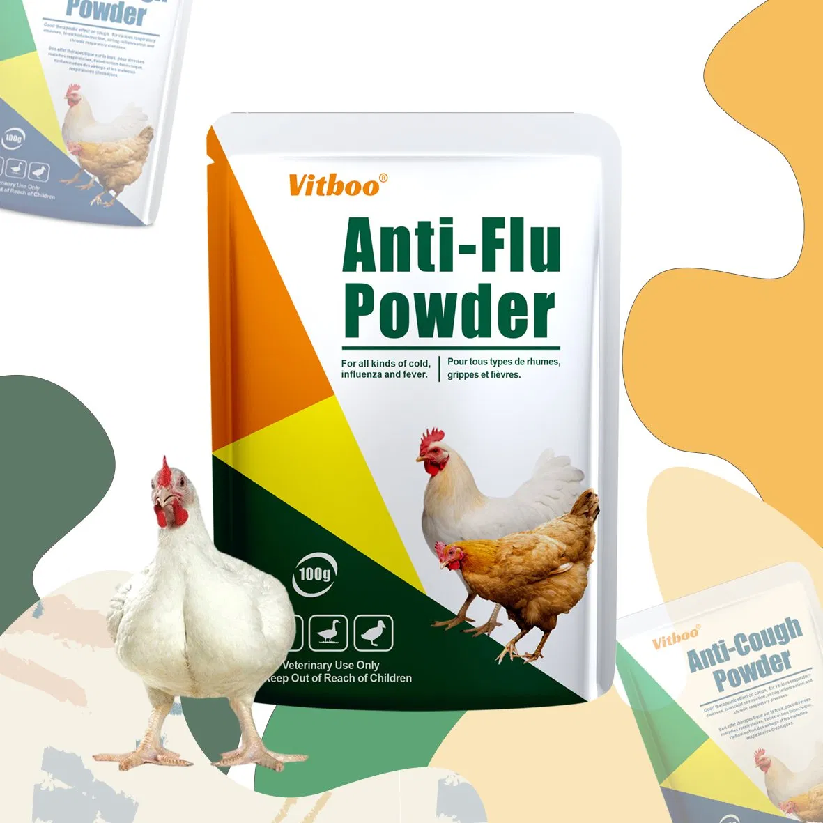Custom Logo Poultry Anti-Flu Powder Enhance &amp; Strengthen Chicken's Natural Immune System