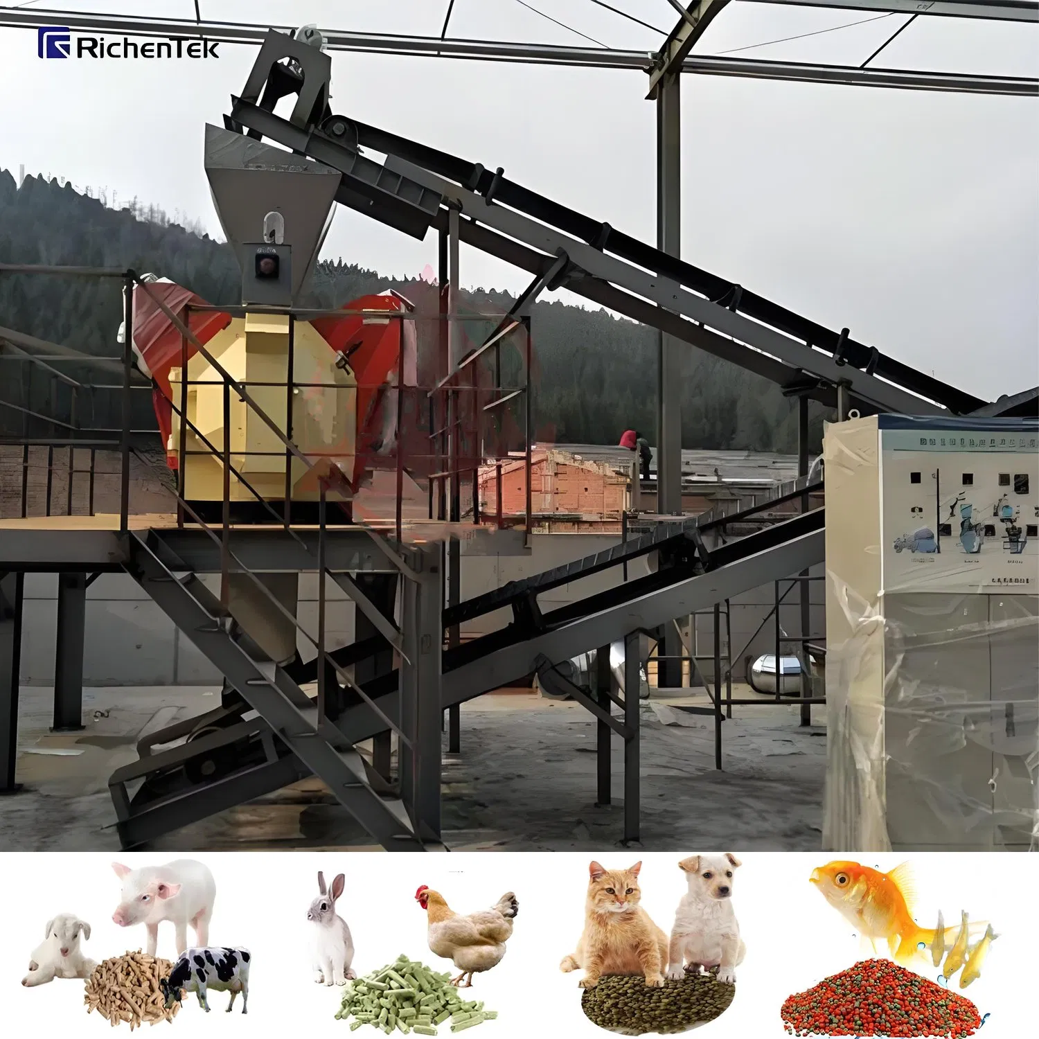 Customized Feed Material Handling System by Chinese Factory - Saves Labor, Feed Processing Line Customizable for Poultry, Aquatic and Livestock Feed