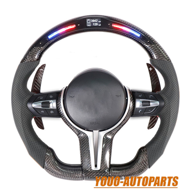 Custom Steering Wheel Carbon Fiber Nappa Leather for BMW M Power Electric Sport Car Interior Steering Wheel Cover Modification Auto Car Racing OEM/ODM