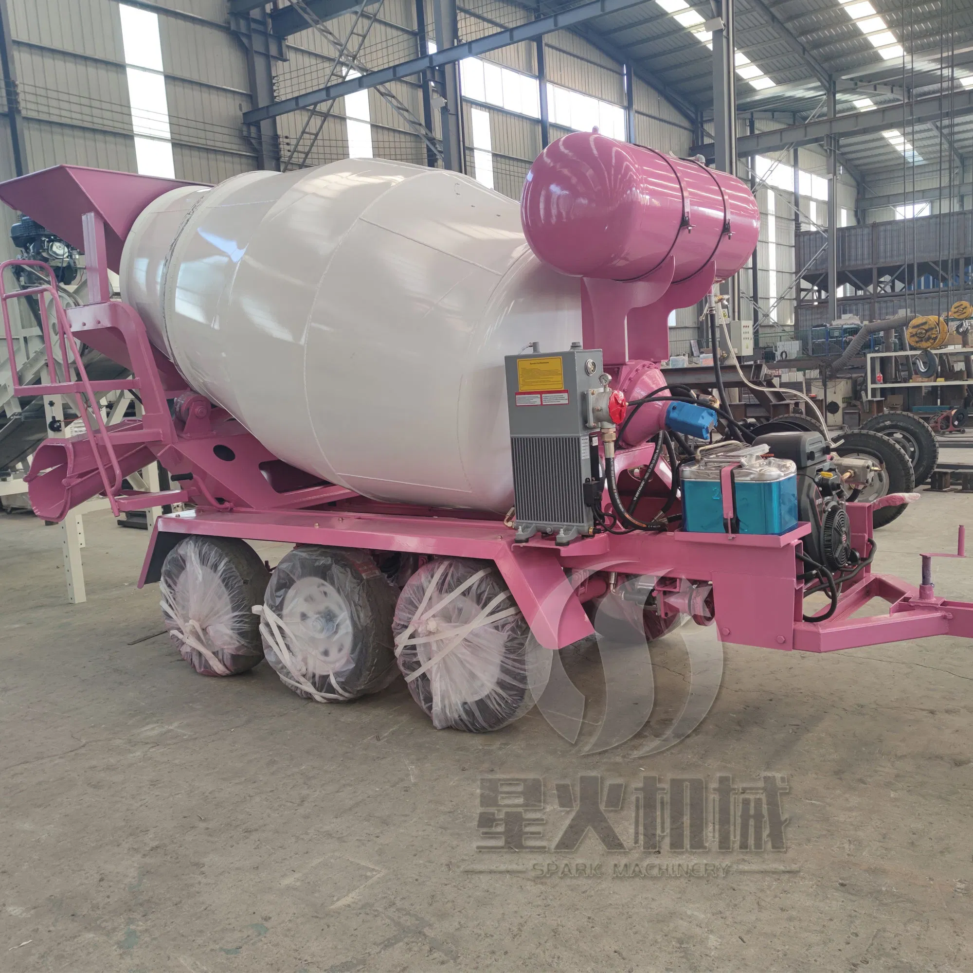 Diesel Electric Gasoline Engine 6m3 Trailer Concrete Mixer Drum Truck
