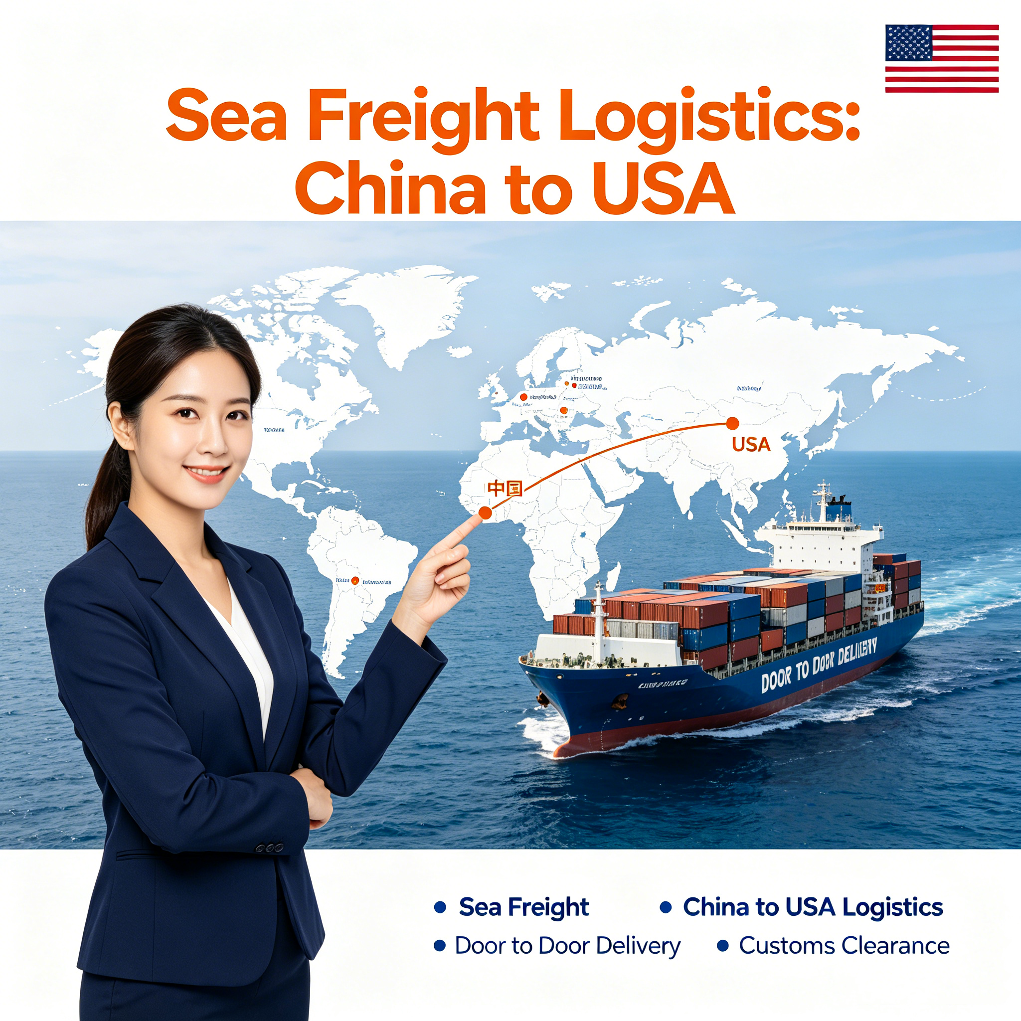 Professional Ocean Logistics Sea Freight DDP China to USA for Amazon FBA Distribution
