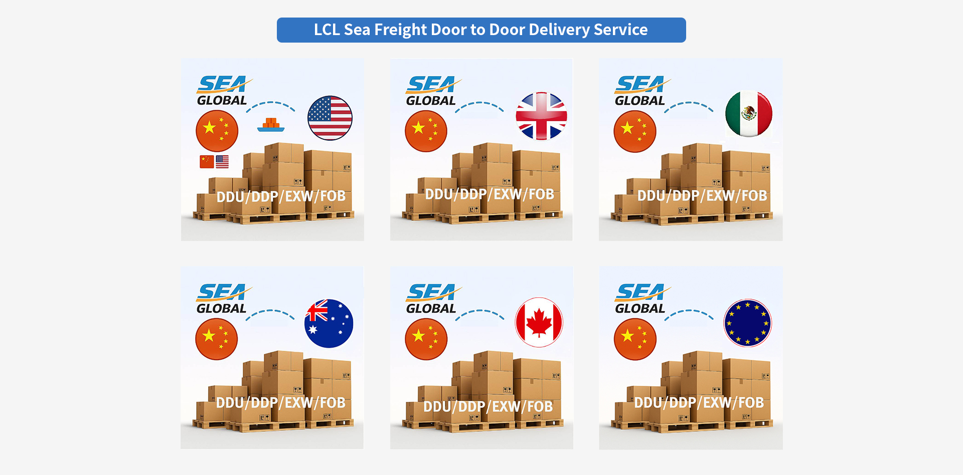 DDP Door to Door FCL Sea Shipping Container Service to Los Angeles, Seattle,Boston,Houston,USA