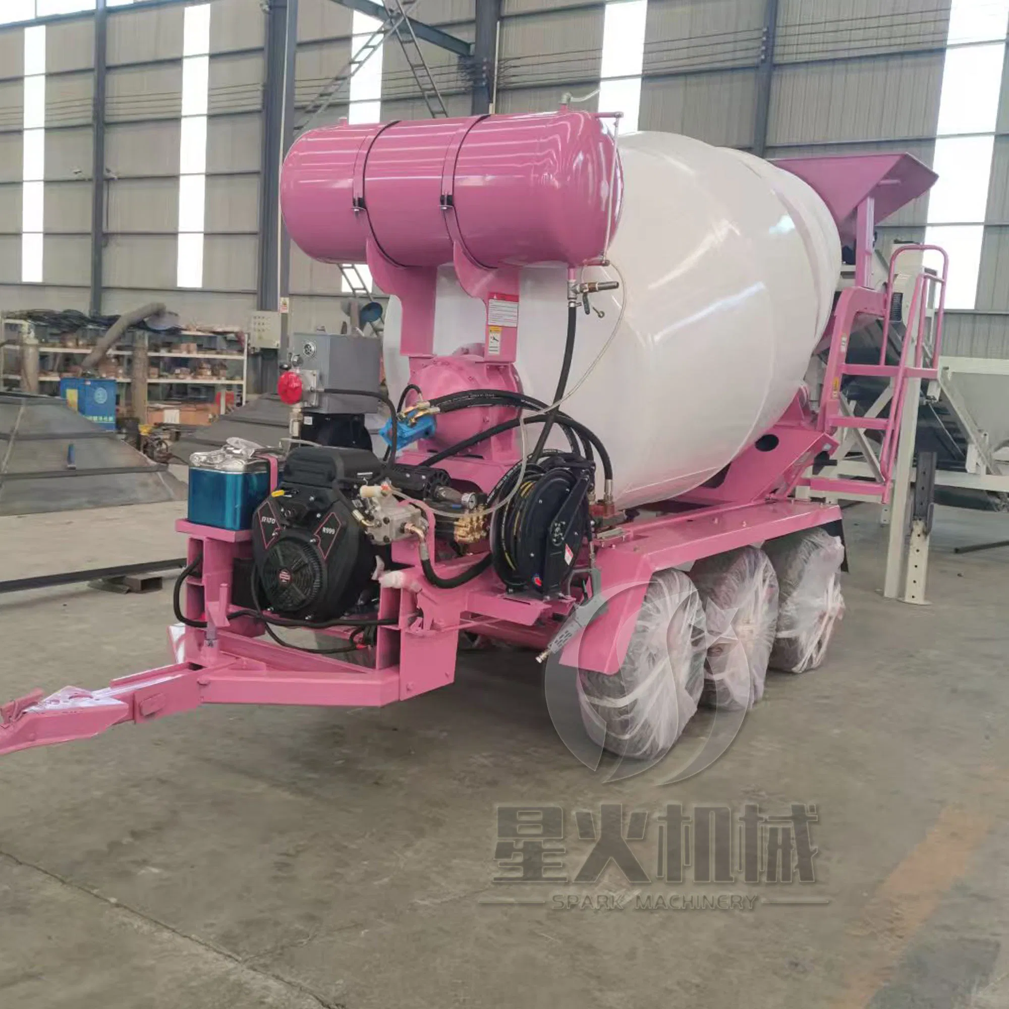Diesel Electric Gasoline Engine 6m3 Trailer Concrete Mixer Drum Truck