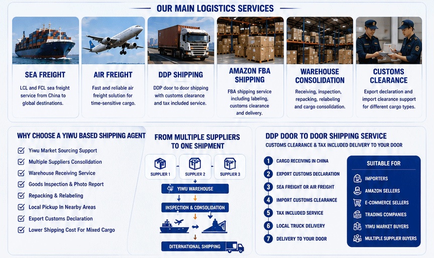 Sea & Air Freight Agent DDP Door Delivery Customs Clearance Service